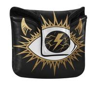 Square Mallet Putter Cover Magnetic Closure Black and Gold Devil Eye Putter Headcovers for Mallet Square PU Leather funda para cabeza de palo de Golf
