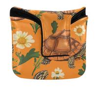 Square Mallet Putter Cover Magnetic Snap Putters Headcover for Mallet Square Waterproof PU Leather Funny Eastern Box Turtle Reptile