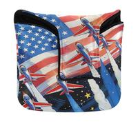 Square Mallet Putter Cover with Magnetic Closure Golf Putter Headcover for Mallets and Square PU Leather Waterproof Patriotic USA Flag Fighter Jets Boys 4th of July