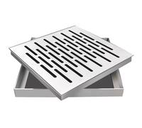 Square Manhole Cover 304 Stainless Steel Invisible Flush Channel Lid & Frame for Driveway Yard Sidewalk (25x25x3cm) - Sleek Design Heavy Duty