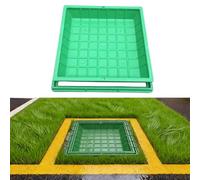 Square Manhole Cover, Manhole Cover and Frame, Septic Tank Lid Replacement with Pull Hole, Waterproof Green Recessed Sewage Basin Covers, Load-bearing 660lbs, for Yard Lawn Garden(80cm/31.5in)