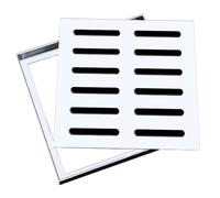 Square Manhole Cover Outdoor Drainage Catch Basin Septic Tank Lid for Driveway & Yard Silver Basin Cover 15x15x2cm Heavy-Duty Pavement Accessory