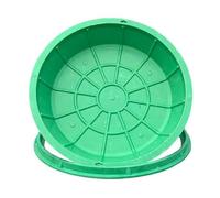 Square Manhole Cover with Base 50x50cm Resin Septic Tank Lid Recessed Design for Yard & Driveway - Durable WeatherResistant HeavyDuty Outdoor Accessory