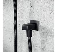 Square Matt Black Wall Mounted Concealed Connector Shower Hose Outlet Elbow