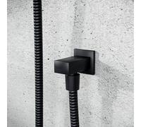 Matt Black Wall Mounted Concealed Connector Shower Hose Outlet Elbow Nes Home Black One Size