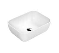 Square Matt Ceramic Countertop Vessel Without Overflow - 455mm - Matt White