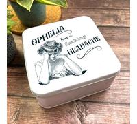 Square Medicine Storage Vintage Headache Funny Personalised Painkillers Tin Personalised Gift | Custom Gift | Personalized Tin | Personalised Tins | Gift For Her | Gift For Him