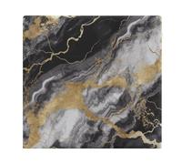 Square Memory Foam Chair Pad,Black White Gold Foil Marble Print Detachable Cushion,Soft Comfortable Seat Cushion for Living Room,Dining Room,Office