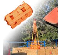 Square Mesh Tear, with Straps Load 1/2/3/4 Ton - Safety Small Lifting Basket for Hoist Cargo Net(4.9Ft (Load 661Lbs)3.9In Mesh)