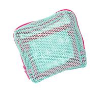 Square Meshes Storage Budes Lightweight Weight Net Cosmetic Bag Portable Make Up Bags with Zip Make Up Organisers That Own Travel Cosmetic Bags, Green colour., standard size