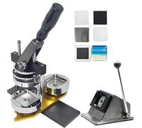 Square Metal Badge Maker 50mm 100 Set Square Button Making Supplies friendly Pin Maker DIY Square Photo Picture Badge Button for Crafts and DIY Projects