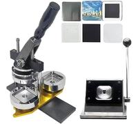 Square Metal Badge Maker Photo Magnet Making Machine DIY Fridge Kit with Consumables and Paper Cutter for Custom Refrigerator Magnets Creation