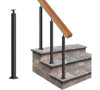 Square Metal Baluster Columns for Stairs, Adjustable 270° Flat Corner Bracket, Side Mounting Support, Perfect for Staircase Enhancements, 4 Packs