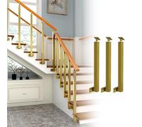 Square Metal Baluster Columns for Stairs, Adjustable 270° Flat Corner Bracket, Side Mounting Support, Perfect for Staircase Enhancements, 4 Packs
