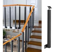 Square Metal Balustrade for Stairs - Side-Mount Industrial Railing for Indoor Steps Villas and Balconies - Secure Guardrail Hardware for Safety and Style