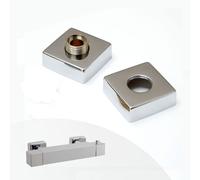 Square Metal Bathroom Bar Shower Fitting Kit S-Union Reducer Concealing Plates