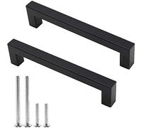 Square Metal Door Handles for Glass Sliding Barn Doors - Heavy Duty Pull Handle for Entryway, Closet, Patio, Durable Modern Interior Exterior, Easy to Install with Screws