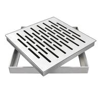Square Metal Drain Cover - Outdoor Drain Protector Leaf Stopper for Garage Kitchen Courtyard Road -40x40x3cm Drainage Channel Cover
