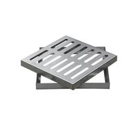 Square Metal Drain Grate Cover, Indoor Outdoor Drainage Floor Drain with Frame, Garage Garden Walkway Patio Deck Sewer Grate(40x40X3cm/15.7x15.7x1.2in)