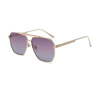 Square Metal Frame Polarized Pilot Sunglasses - Retro Rectangle Eyewear for Women Men UV400 Protection Vintage Sun Glasses