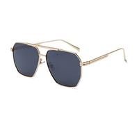 Square Metal Frame Polarized Pilot Sunglasses - Retro Rectangle Eyewear for Women Men UV400 Protection Vintage Sun Glasses