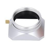 Square Metal Lens Hood Shade for Fuji X100,Retro Digital Camera Lens Hood Shade for Fuji X100 Series for 49mm Filters (Silver)