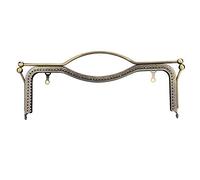 Square Metal Purse Frame, 30x12cm Iron Wallet Handle with Kiss Clasp for DIY Coin Bag Craft Handcraft Materials