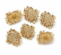 Square Metal Sewing Buttons, 6 pcs Gold Textured Replacement Buttons | craft; metal; replacement; Not intended for projects where the garment attachment style does not match