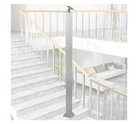 Square Metal Silver Balusters for Staircase Interior Modern Railing Spindles for Deck/Steps/Garden/Outdoor Stairs Remodeling Floor Mount Banister Column (1Pack 75cm/29.5in)