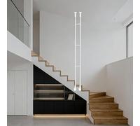 Square Metal Spindles for Indoor Staircase with Shoes, Side Mount Floor to Ceiling Iron Stair Baluster, Hallway Porch Steps Guardrail Railing Columns(White,H 190cm/6.2ft/75in)