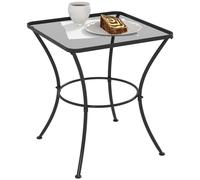 Outsunny 60 cm Square Metal table Outdoor Bistro Table Coffee Desk, Black