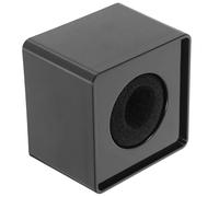 Square Microphone Flag Station for Interview Use Black Abs | Portable Cube Profile, Sturdy Hard Moulding, Simple Practical Design with Engraved Logo Space