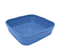 Square Microwavable Air Fryer Silicone Pot Baking Basket Oven Non Stick Reusable Liners - Blue
