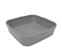 Square Microwavable Air Fryer Silicone Pot Baking Basket Oven Non Stick Reusable Liners - Grey