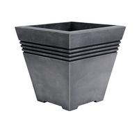 Sankey Milano Tall Square Pewter Effect Planter Pot | 32cm -