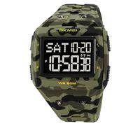 Square Military Watch Men's Watch Digital Square Dial Senior Watch Silicone Strap Military Watch Sports Watch Tactical Watch Outdoor 5 ATM Waterproof Digital Watch Men's Watches Boys Sport, Camouflage