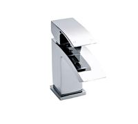 Square Mini Mono Basin Mixer Push Button Waste Chrome Balterley Silver One Size