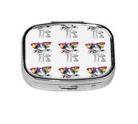Square Mini Pill Box – Compact Travel Medicine Organizer with 2-Compartment Design, Lightweight & Portable Metal Case for Easy Medication Management