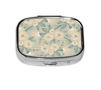 Square Mini Pill Box - Compact Travel Medicine Organizer with 2-Compartment Design, Lightweight & Portable Metal Case for Easy Medication Management