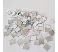 Square Mirror Mosaic,Glass Mirror Mosaic Tiles,Crafts Glass Mirror Tiles, Real Square Glass Mirror Table Scatter (Silver, 10MM)