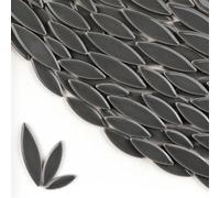 Square Mirror Tiles Sticker， Self Adhesive Mosaic Tiles Ceramic Petal Leaf DIY Multicolor 4mm Thickness 85g(Grijs)