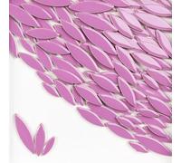 Square Mirror Tiles Sticker， Self Adhesive Mosaic Tiles Ceramic Petal Leaf DIY Multicolor 4mm Thickness 85g(Deep Purple)