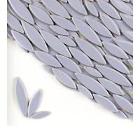 Square Mirror Tiles Sticker， Self Adhesive Mosaic Tiles Ceramic Petal Leaf DIY Multicolor 4mm Thickness 85g(Grey Blue)