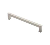 Square Mitred Pull Handle, Angular Profile, Smooth Finish, for Doors, Cabinets, Wardrobes, and Glass or Wooden Installations, Modern Style (Satin Stainless Steel, 300mm Centres)