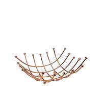 Square Modern Quality Fruit Vegetable Bowl Basket Nest Metal Wire Lattice Kitchen Rack 25x10 cm (Shiny Copper)