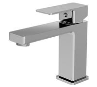 Square Mono Basin Mixer Bathroom Sink Tap & Push Button Waste - Choose Colour