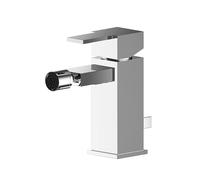 Square Mono Bidet Mixer Tap with Pop Up Waste - Chrome
