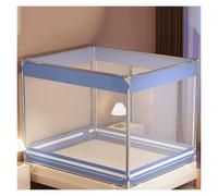 Square mosquito net, four-post mosquito net, bedroom canopy bed mosquito net, mosquito net with dustproof top, mosquito net bed for double bed single bed(Blue,2.0m)