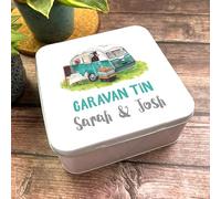 Square Motorhome Camping Exploring Adventure Holiday Personalised Caravan Tin Personalised Gift | Custom Gift | Personalized Tin | Personalised Tins | Gift For Her | Gift For Him