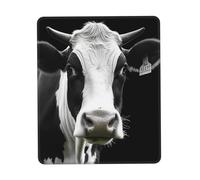 Square Mouse Pad Animal Funny Cow Head Black White Mouse Mat with Non-Slip Rubber Base Custom Computer Mouse Pads for Wireless Mouses Laptop Office Desk Accessories Gaming Mousepad 7.9 x 9.5 in
